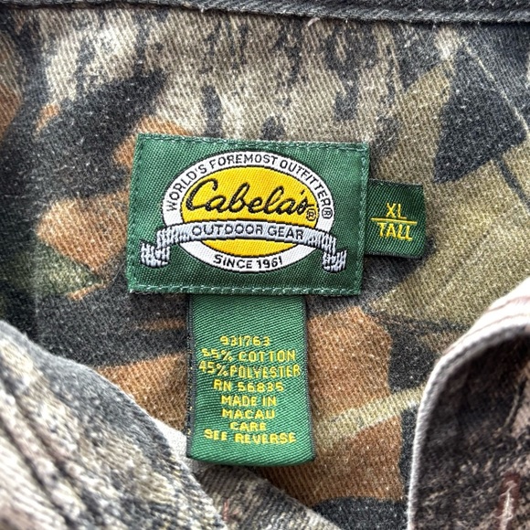 Cabela’s Camo Leaves & Logs Button Down Midweight Shirt Jacket Size XL Tall - Picture 14 of 14